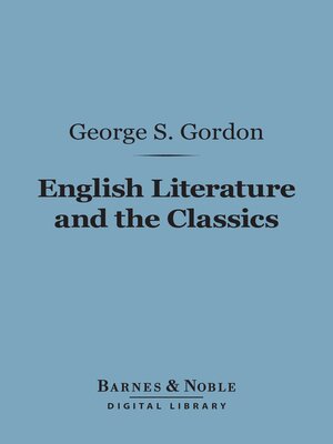 cover image of English Literature and the Classics (Barnes & Noble Digital Library)